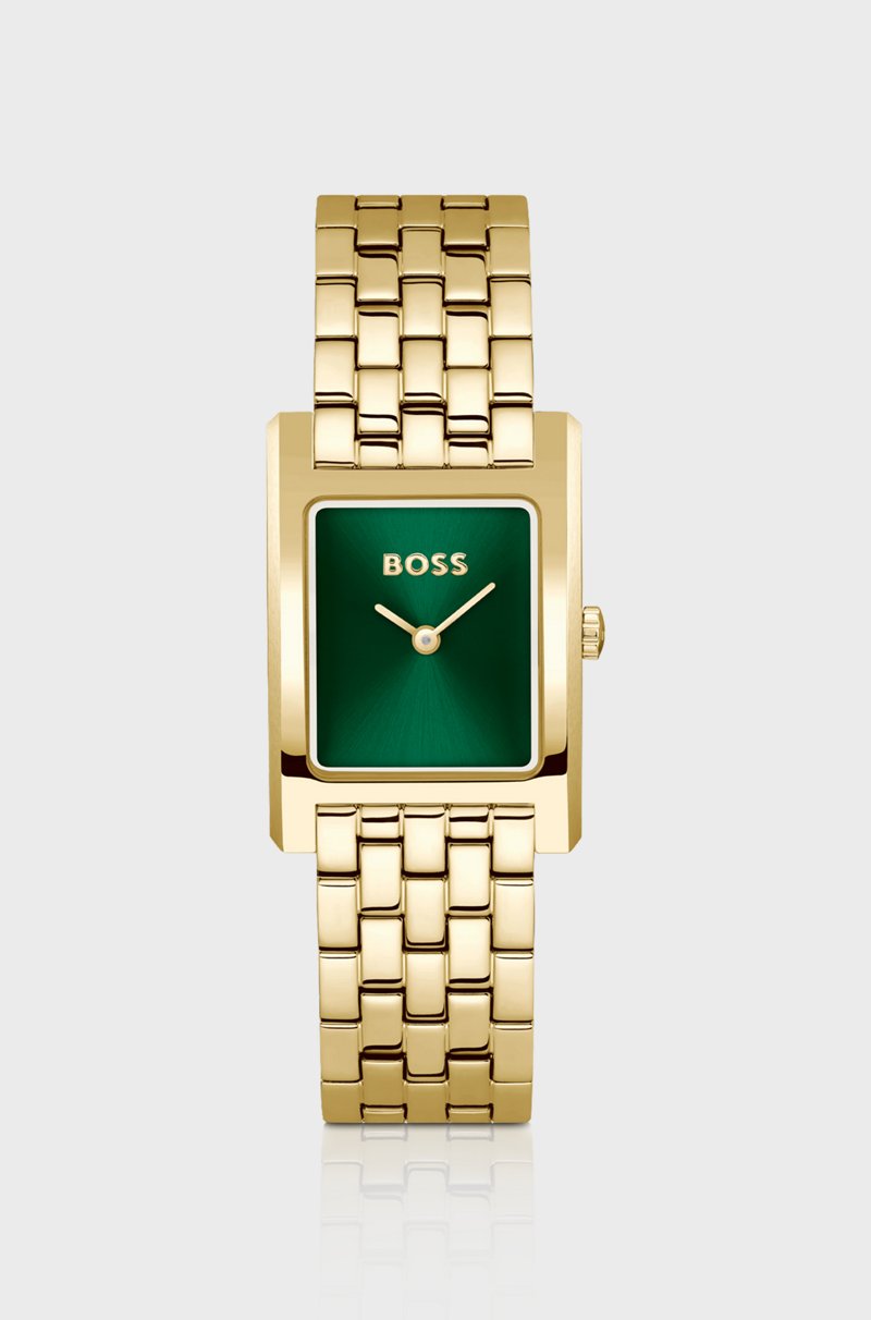 Hugo Boss Reloj en tono dorado con esfera verde