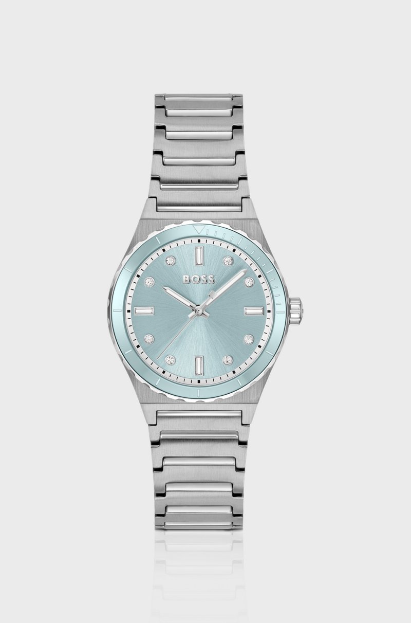 Hugo Boss Reloj Plateado Con Esfera Azul