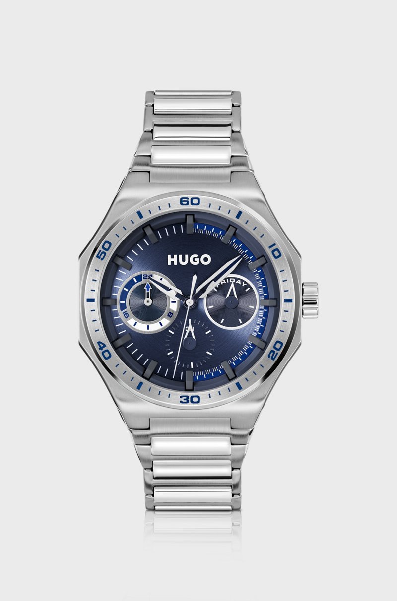 Hugo Boss Reloj plateado con esfera azul