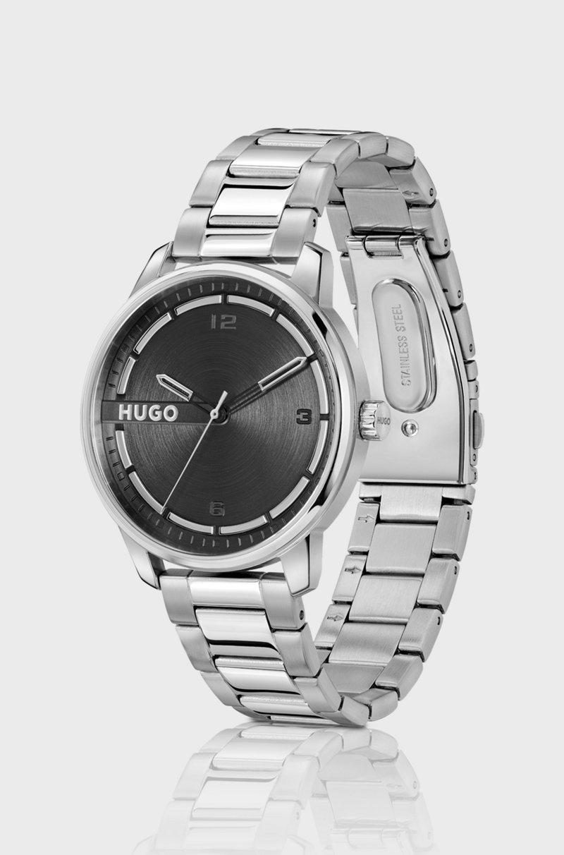 Hugo Boss Reloj Plateado Con Esfera Negra