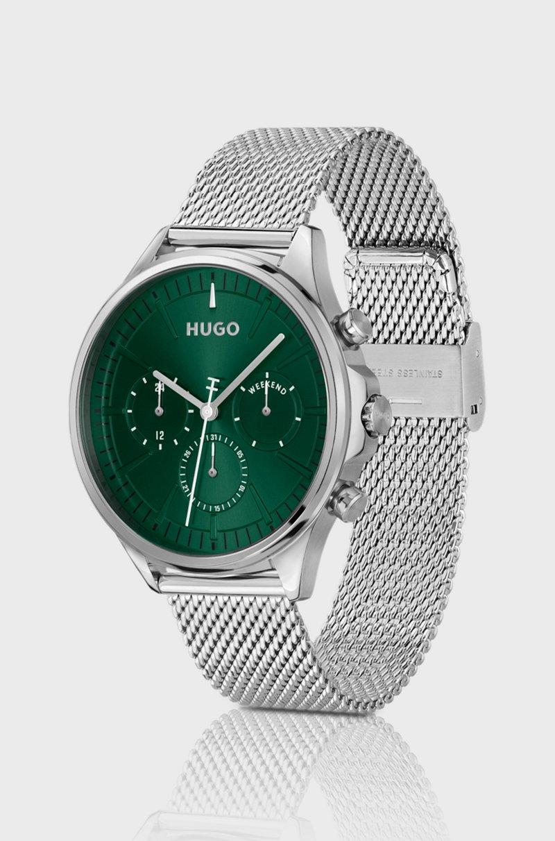 Hugo Boss Reloj Plateado Con Esfera Verde