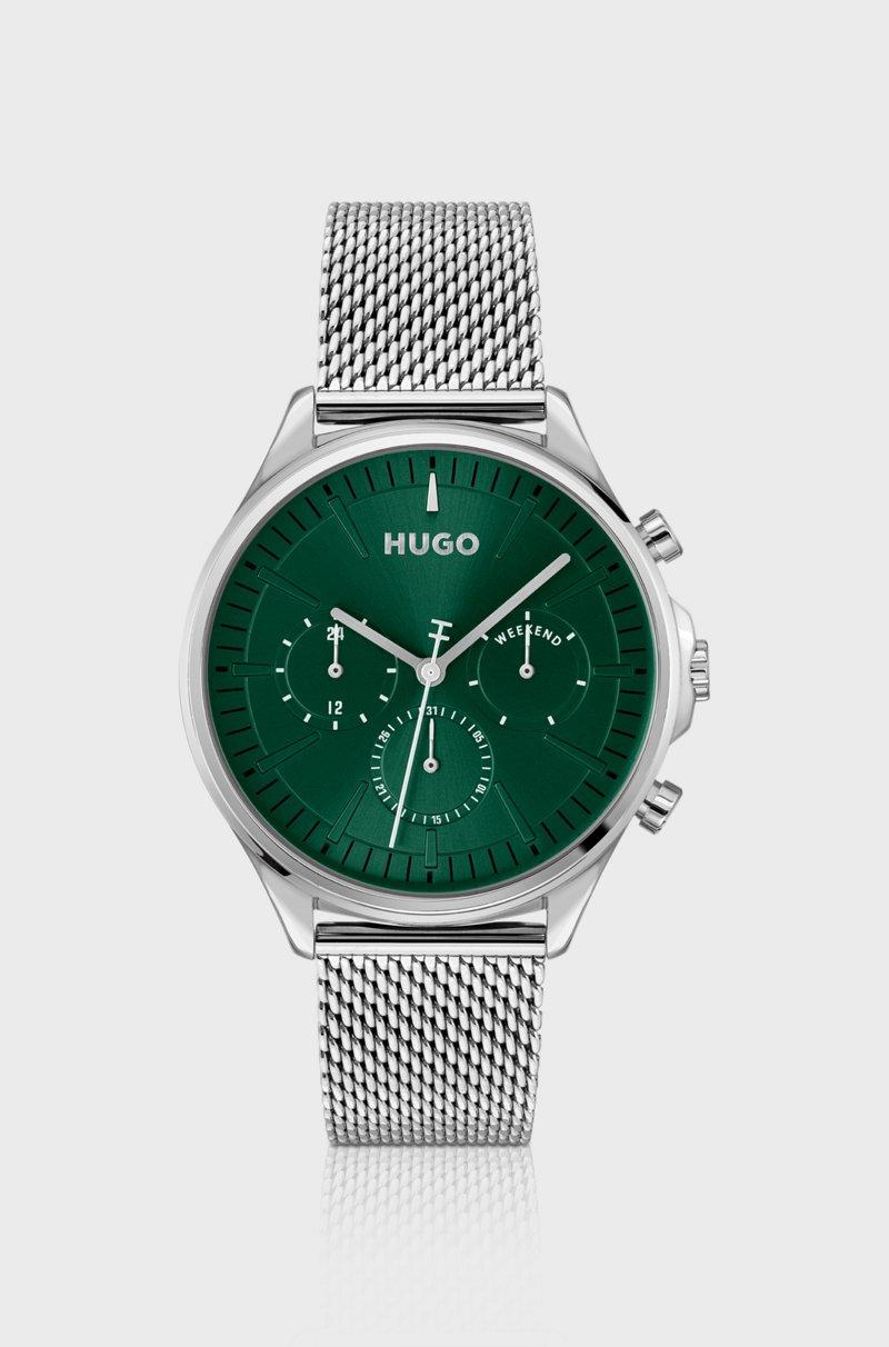 Hugo Boss Reloj Plateado Con Esfera Verde