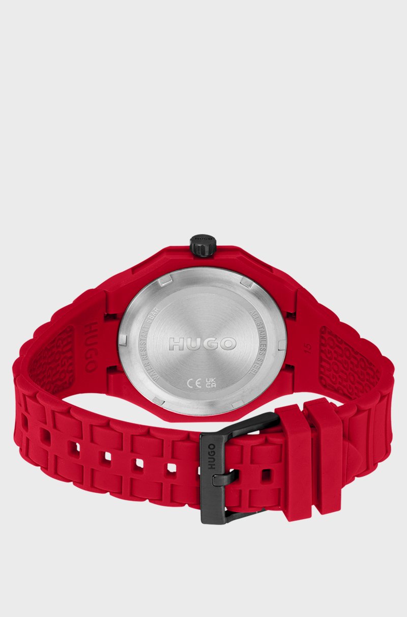 Hugo Boss Reloj Rojo Con Correa De Silicona Tonal