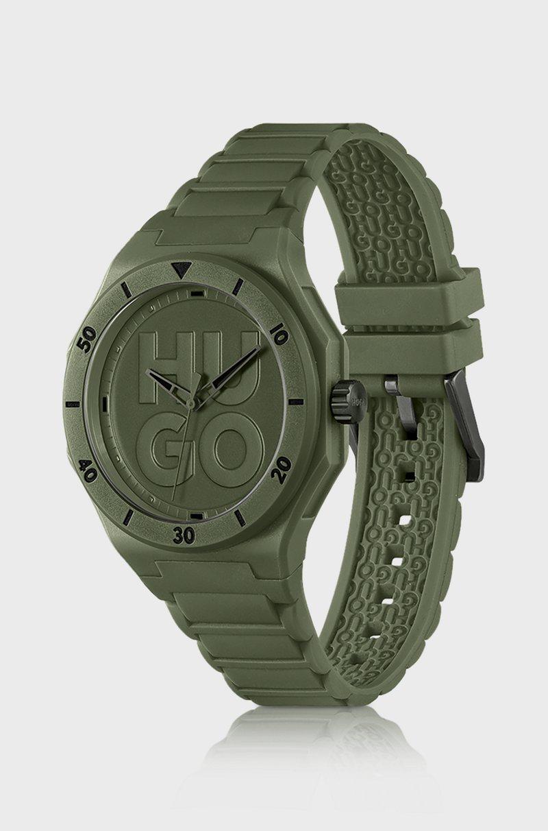 Hugo Boss Reloj Verde Con Correa De Silicona Tonal