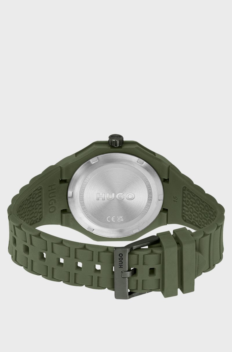 Hugo Boss Reloj Verde Con Correa De Silicona Tonal