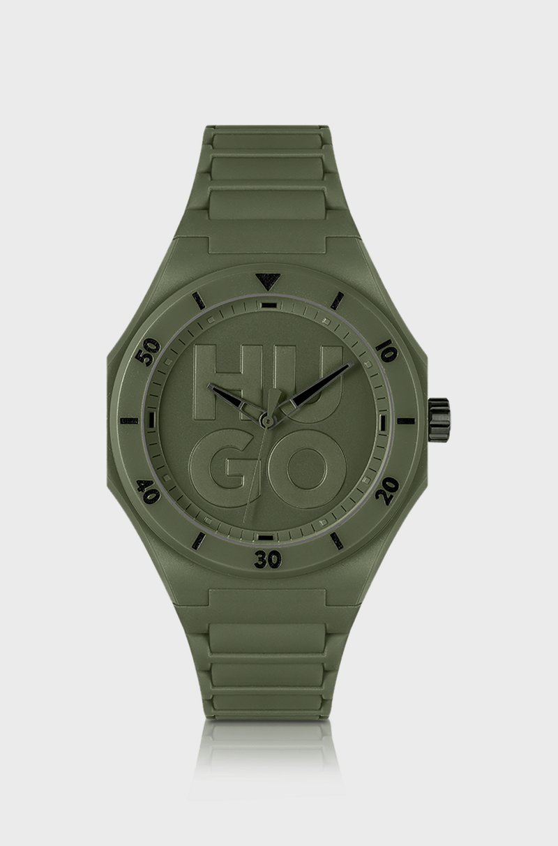 Hugo Boss Reloj Verde Con Correa De Silicona Tonal