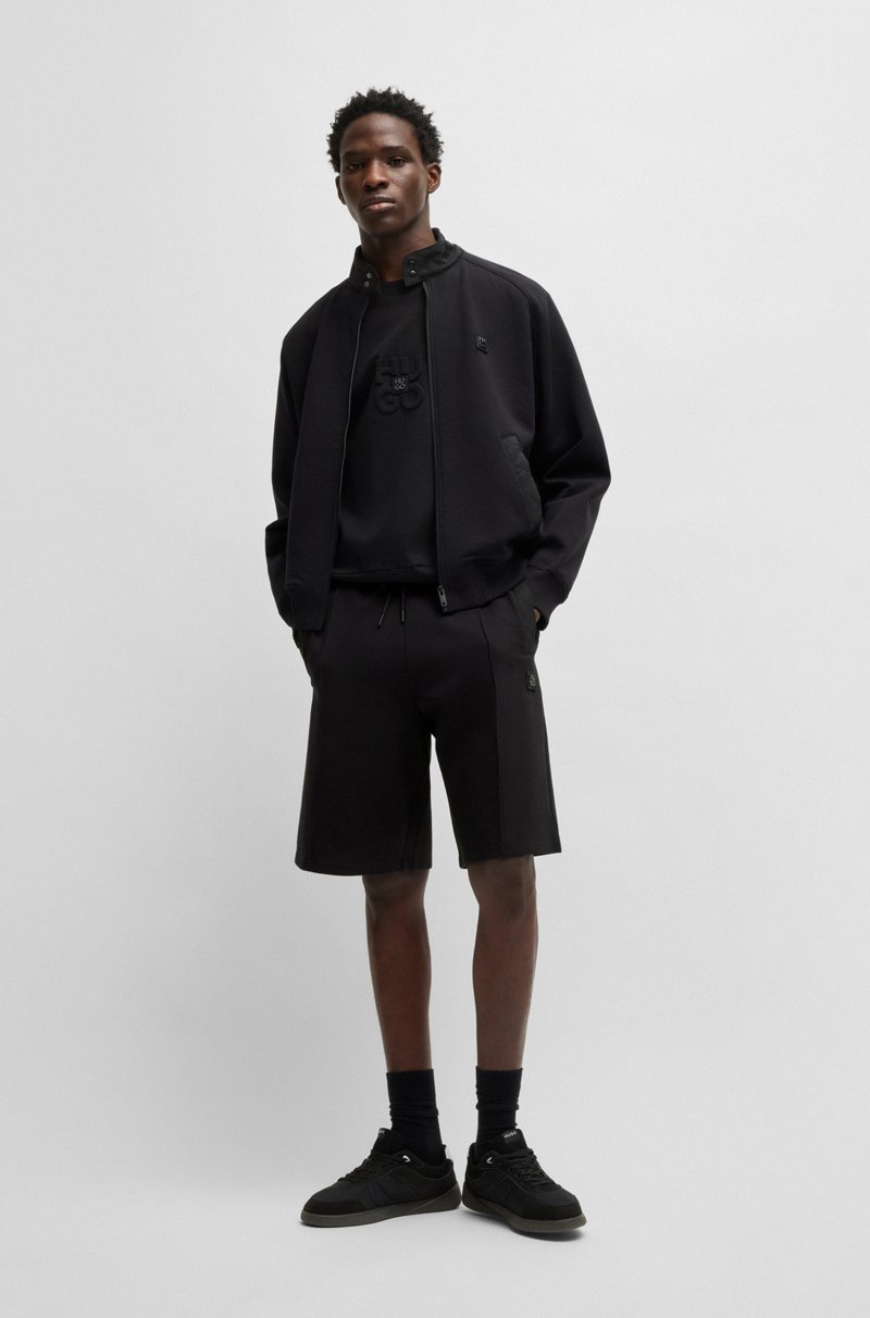 Hugo Boss Shorts De Algodón Con Costuras En Zigzag