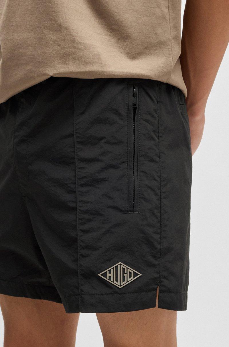 Hugo Boss Shorts De Popelín Con Logo Estampado
