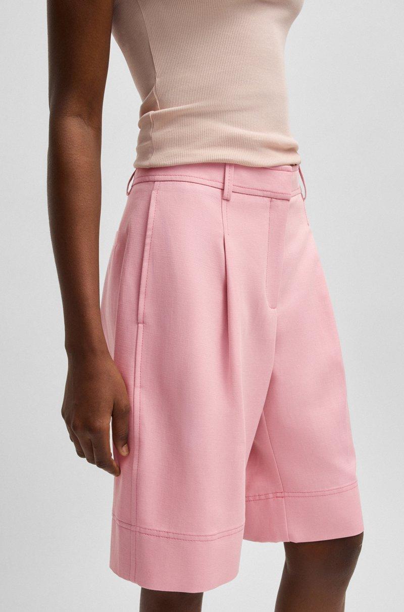 Hugo Boss Shorts Formales Con Pinzas Delanteras