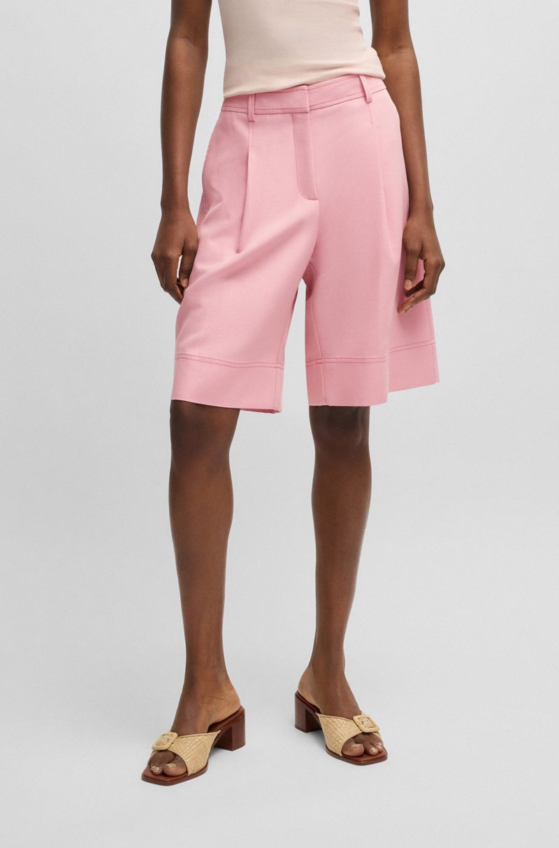 Hugo Boss Shorts formales con pinzas delanteras