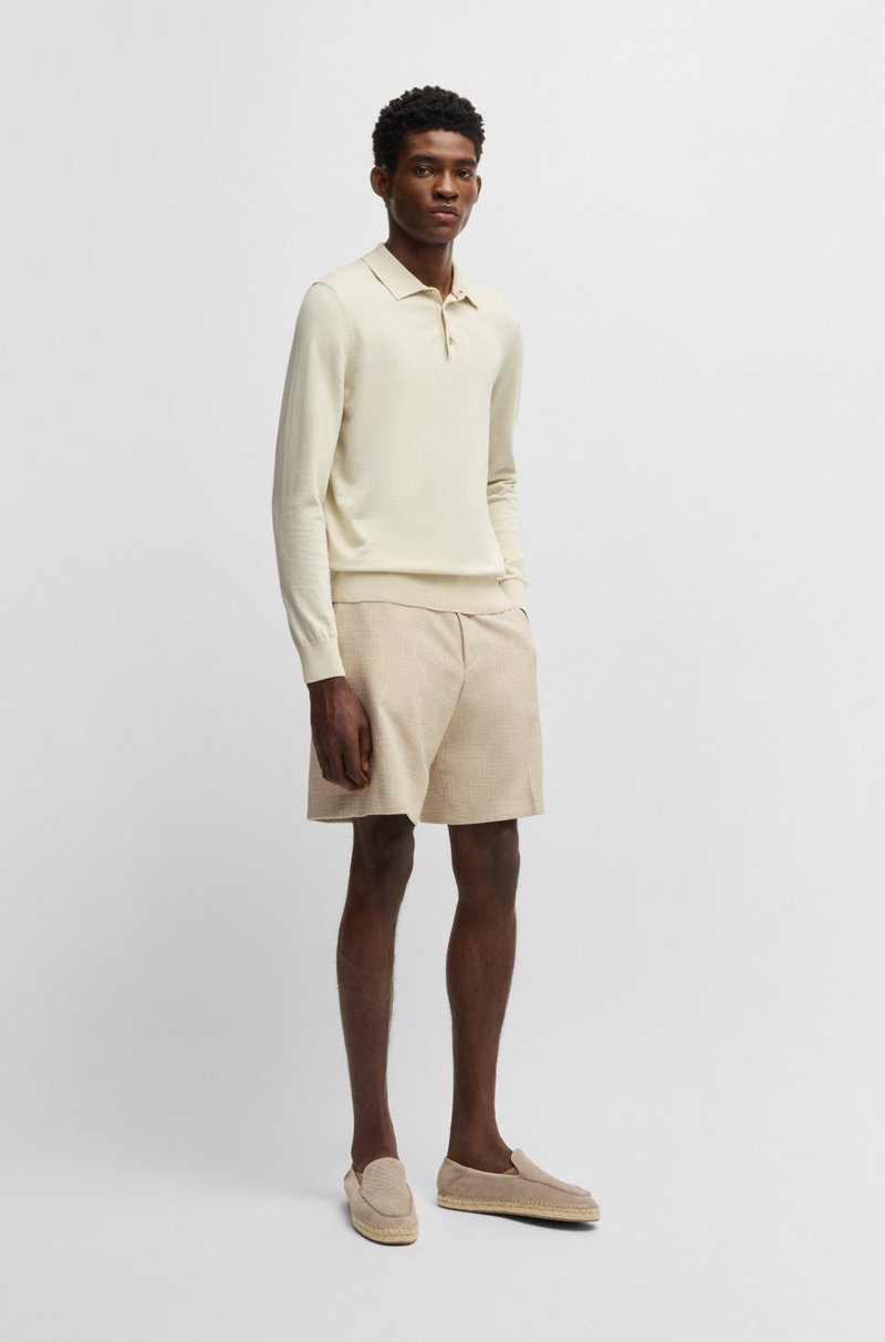 Hugo Boss Shorts Formales De Tweed Elástico