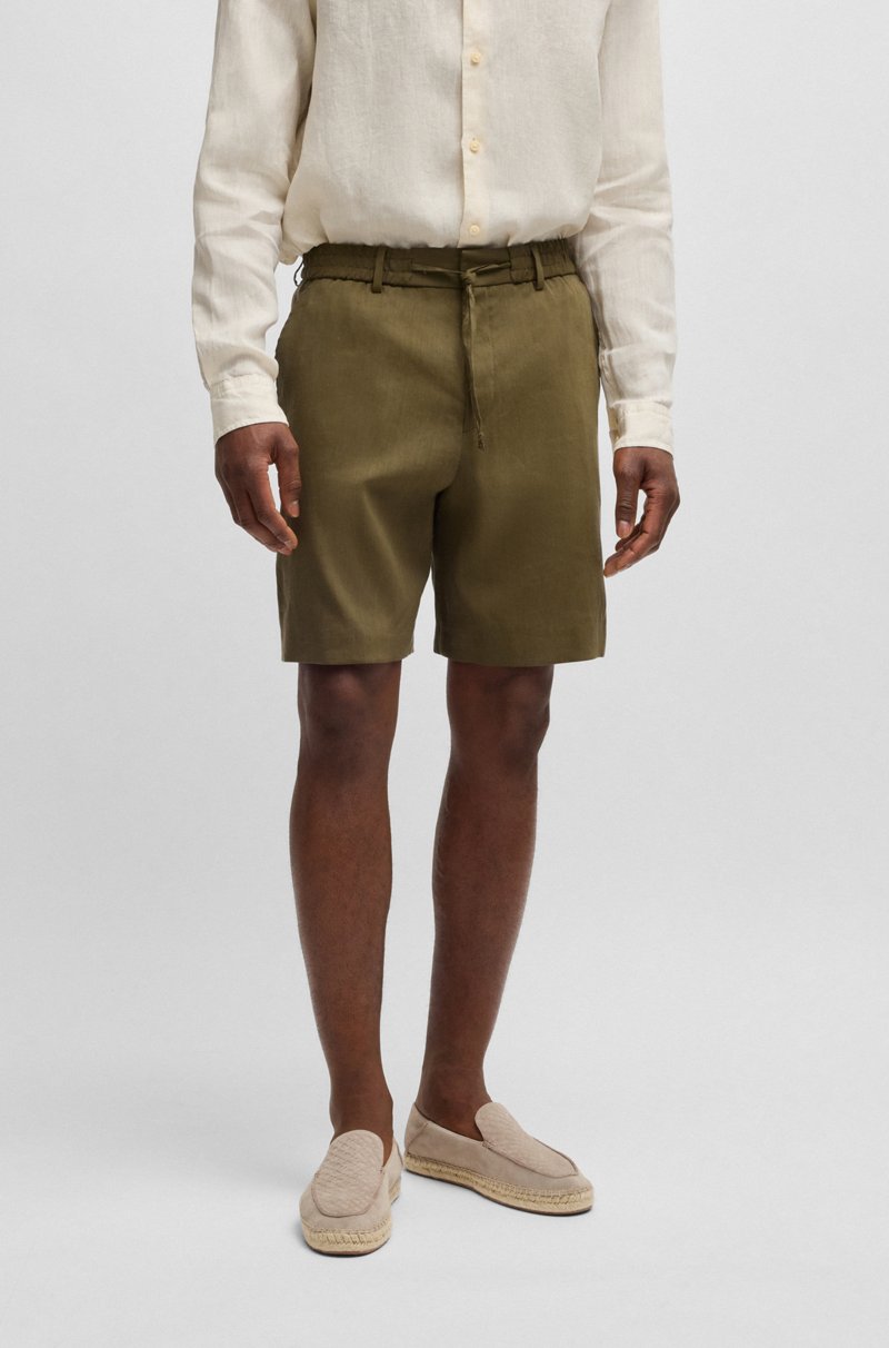 Hugo Boss Shorts formales en mezcla de lino