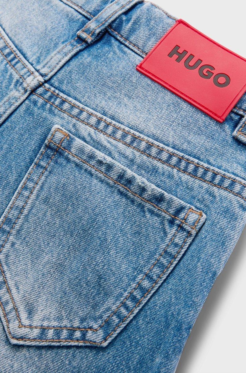 Hugo Boss Shorts Holgados Para Niños En Denim Azul