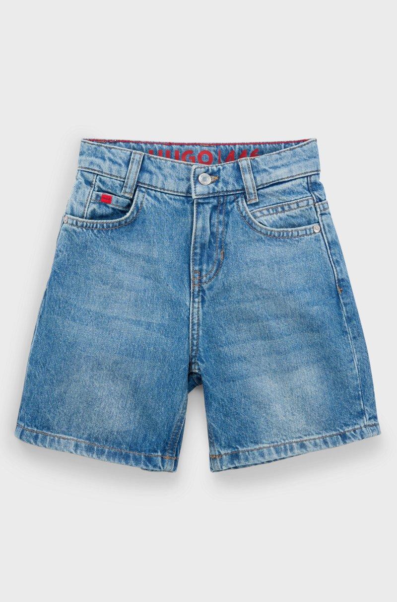 Hugo Boss Shorts holgados para niños en denim azul