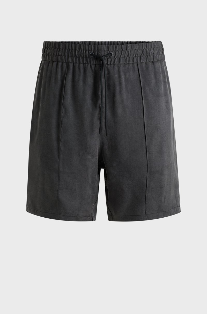 Hugo Boss Shorts relaxed fit en sarga brillante