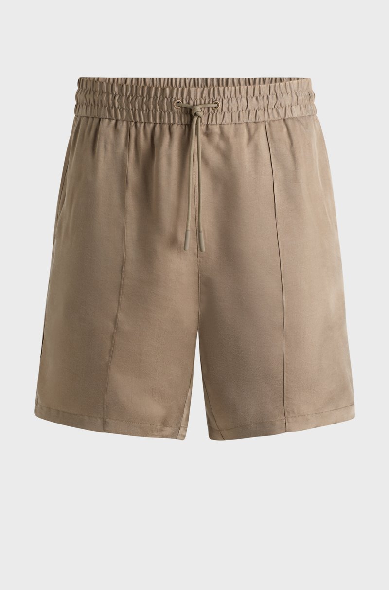 Hugo Boss Shorts relaxed fit en sarga brillante