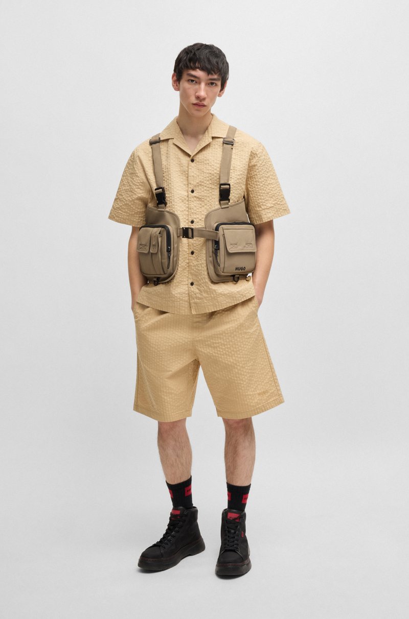 Hugo Boss Shorts Relaxed Fit En Sirsaca De Algodón