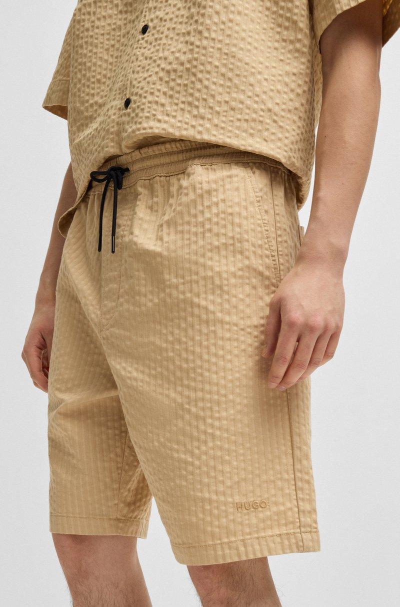 Hugo Boss Shorts Relaxed Fit En Sirsaca De Algodón