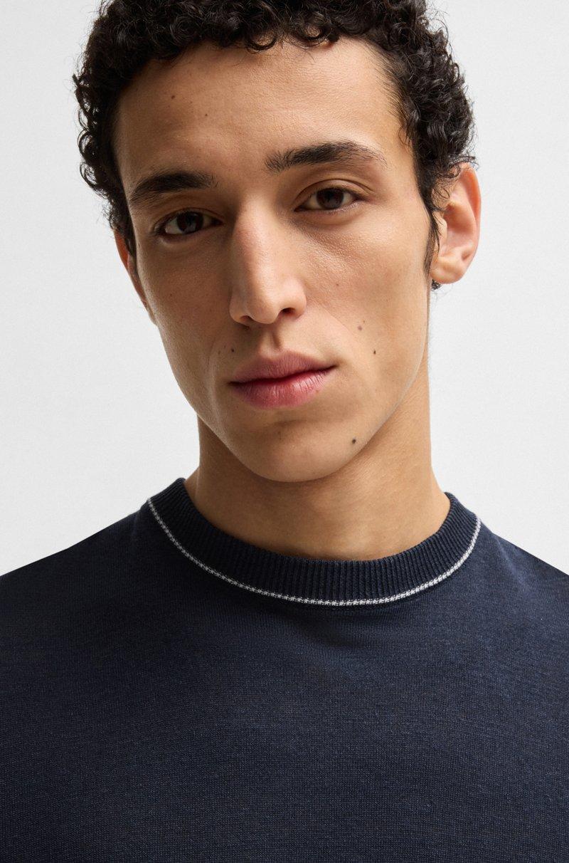 Hugo Boss Sudadera En Mezcla De Lino Con Ribeteado