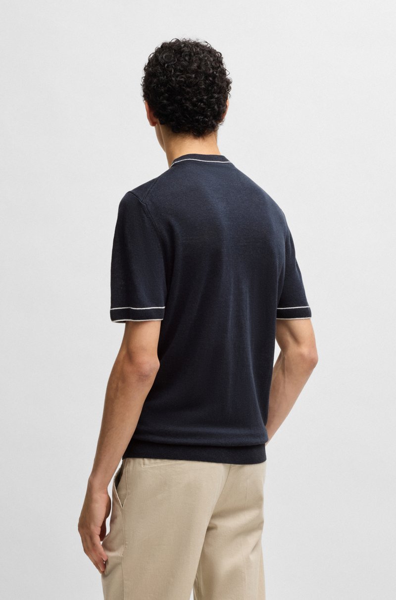 Hugo Boss Sudadera En Mezcla De Lino Con Ribeteado