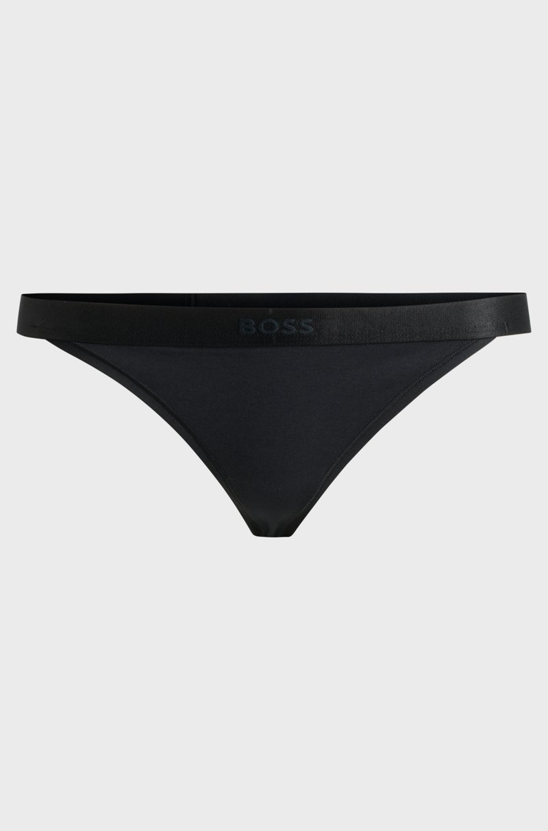 Hugo Boss Tanga De Algodón Con Logo En La Cintura