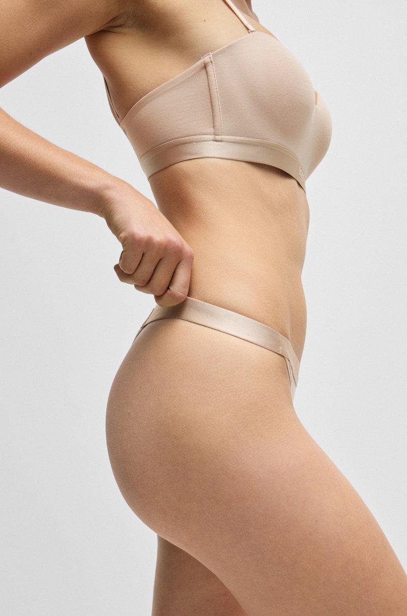 Hugo Boss Tanga De Algodón Con Logo En La Cintura