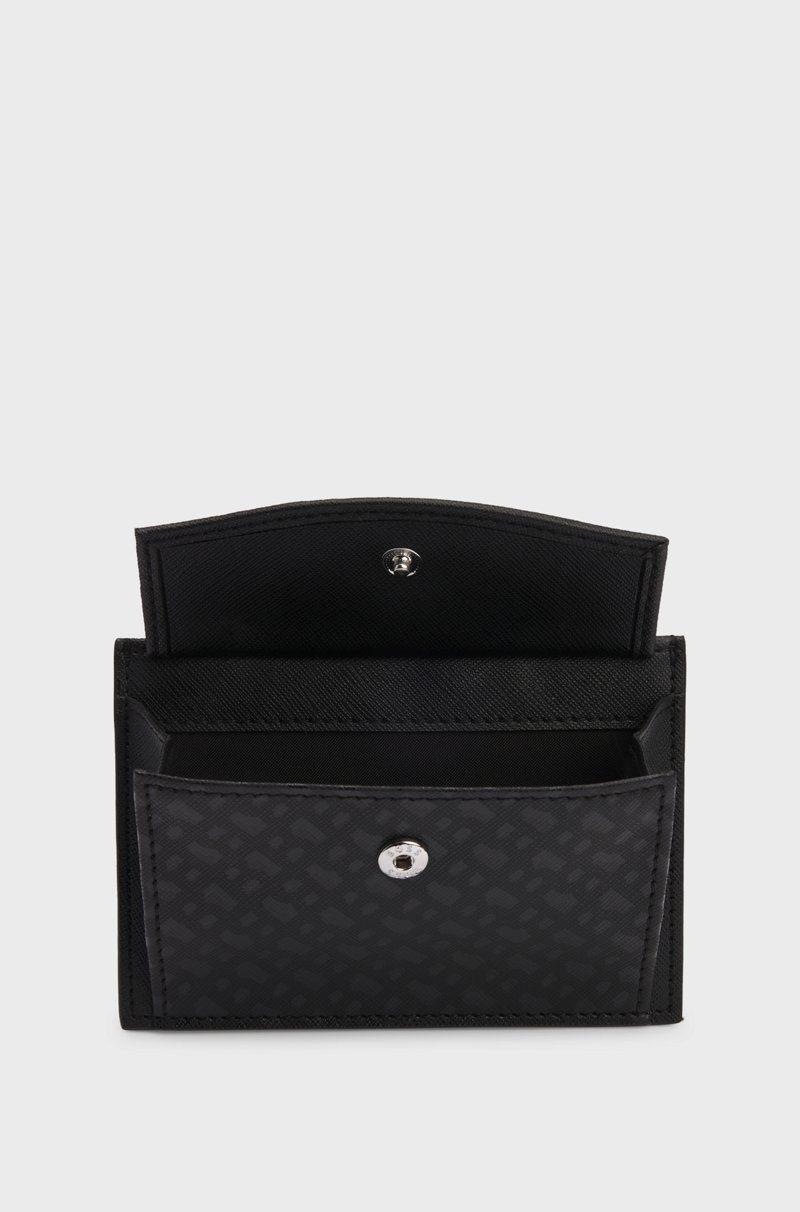 Hugo Boss Tarjetero Con Dibujo De Monogramas