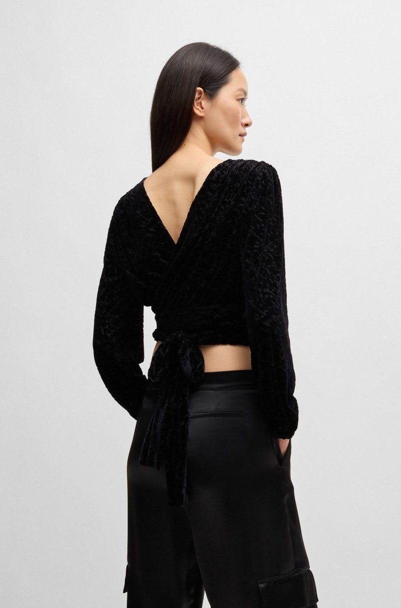 Hugo Boss Top Cruzado En Punto Devoré