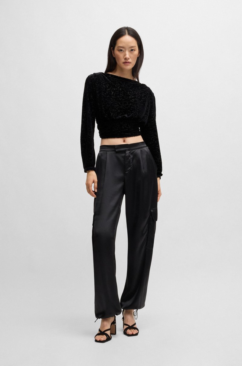 Hugo Boss Top Cruzado En Punto Devoré