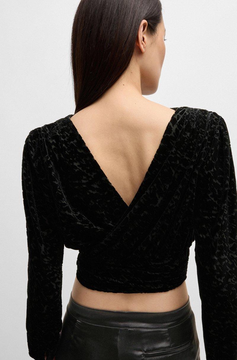 Hugo Boss Top Cruzado En Punto Devoré