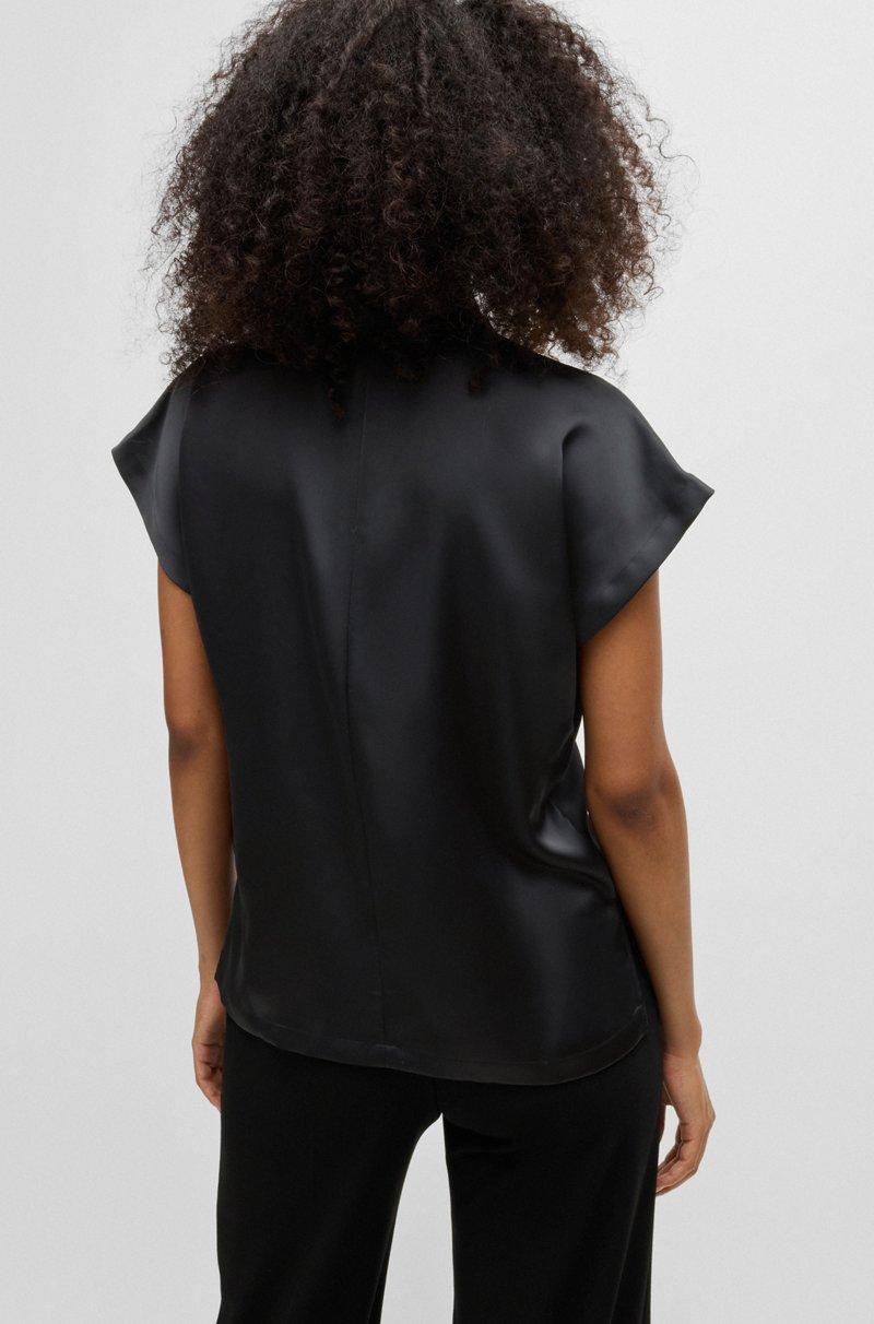 Hugo Boss Top De Cuello Medio En Raso Fluido