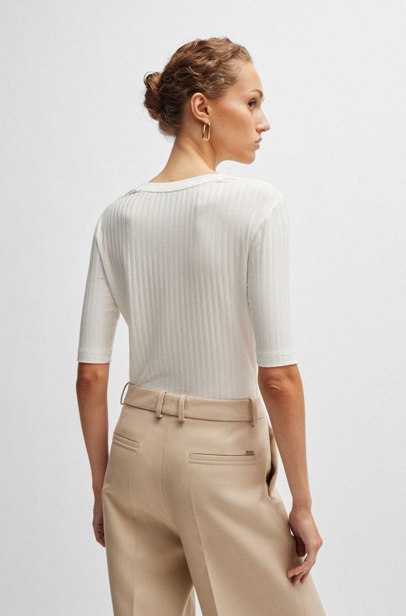 Hugo Boss Top De Cuello Redondo En Tejido Elástico