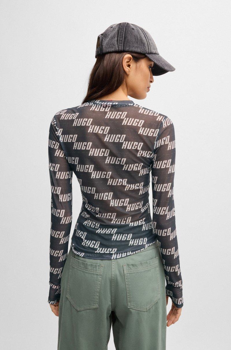 Hugo Boss Top De Malla Elástica Con Logo Estampado