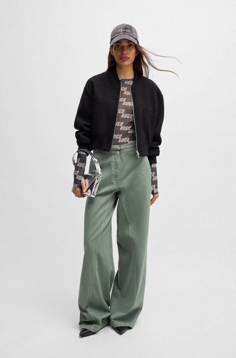 Hugo Boss Top De Malla Elástica Con Logo Estampado