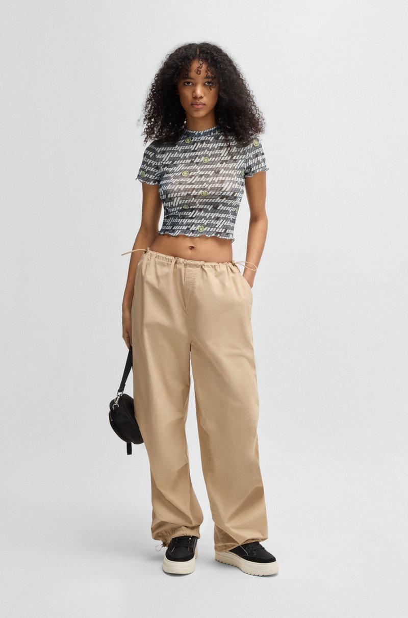 Hugo Boss Top De Malla Elástica Con Logo Estampado