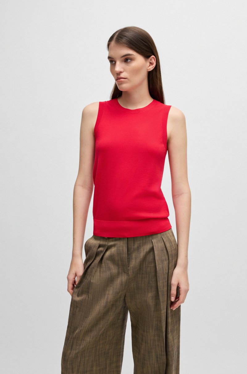 Hugo Boss Top de punto sin mangas en lana virgen