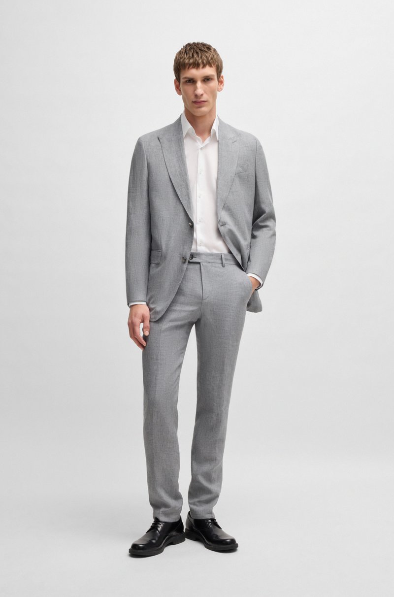 Hugo Boss Traje de mezcla de lino con micromotivo