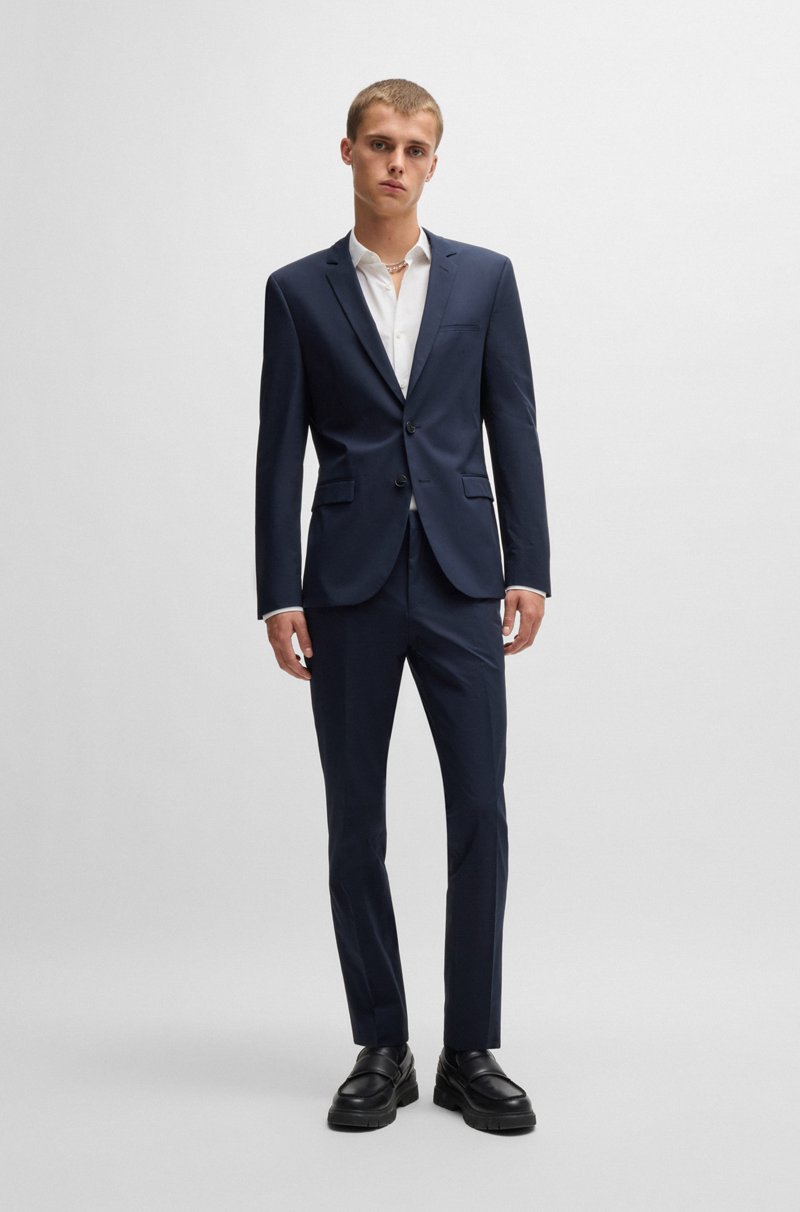 Hugo Boss Traje extra slim fit de algodón elástico