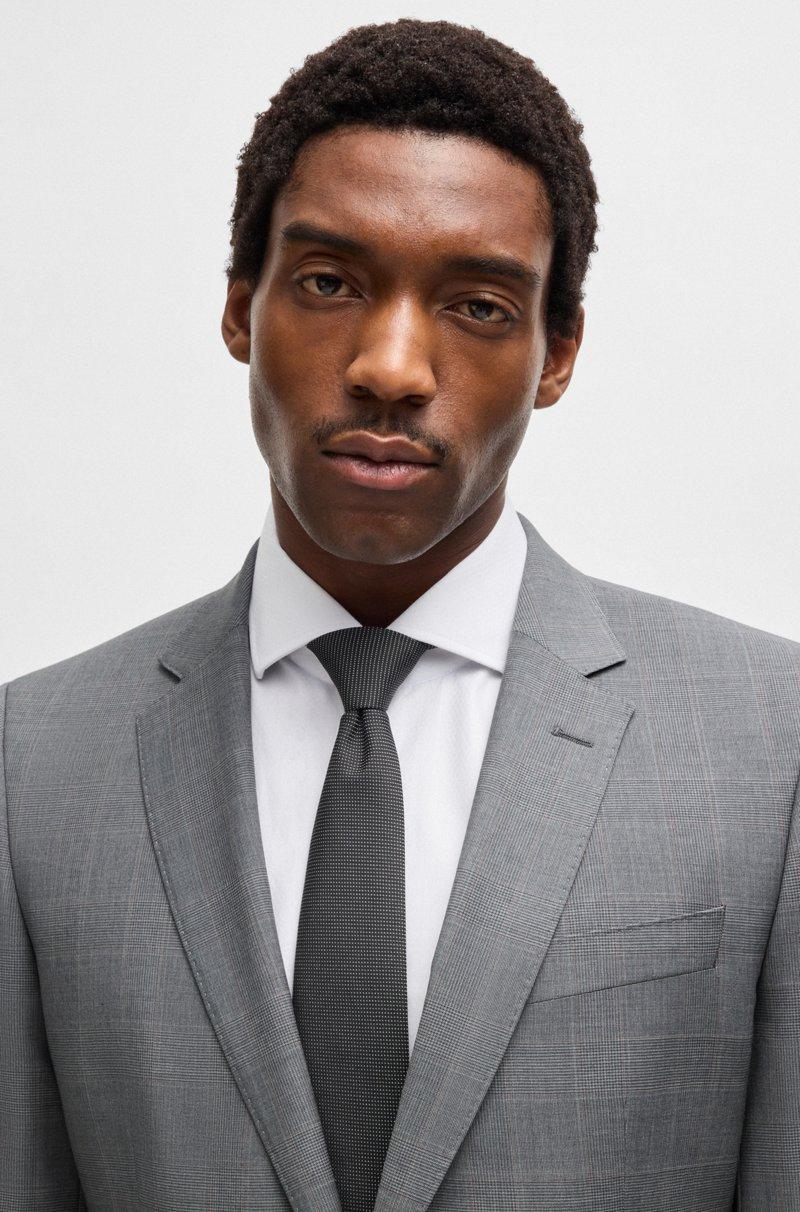 Hugo Boss Traje Slim Fit De Lana Virgen A Cuadros