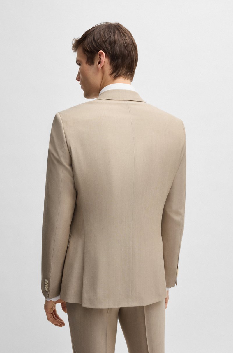 Hugo Boss Traje Slim Fit De Mezcla De Lana