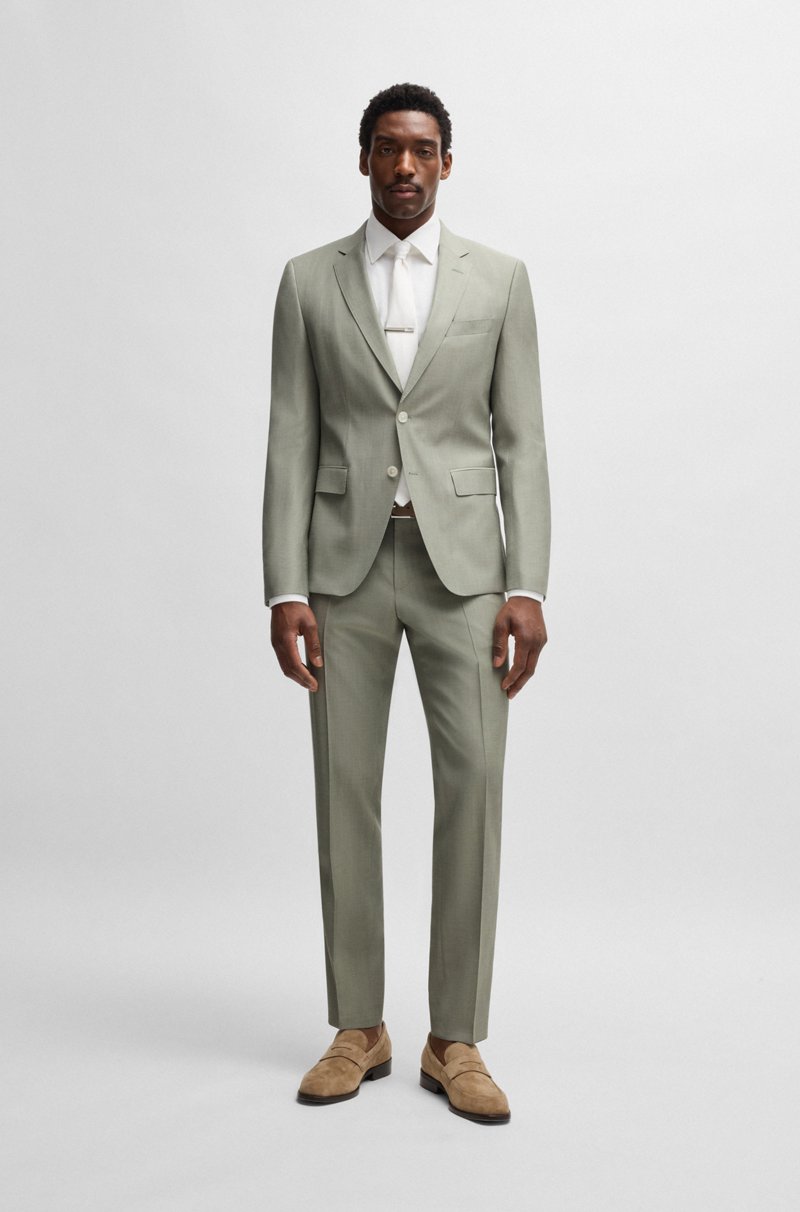 Hugo Boss Traje slim fit de mezcla de lana