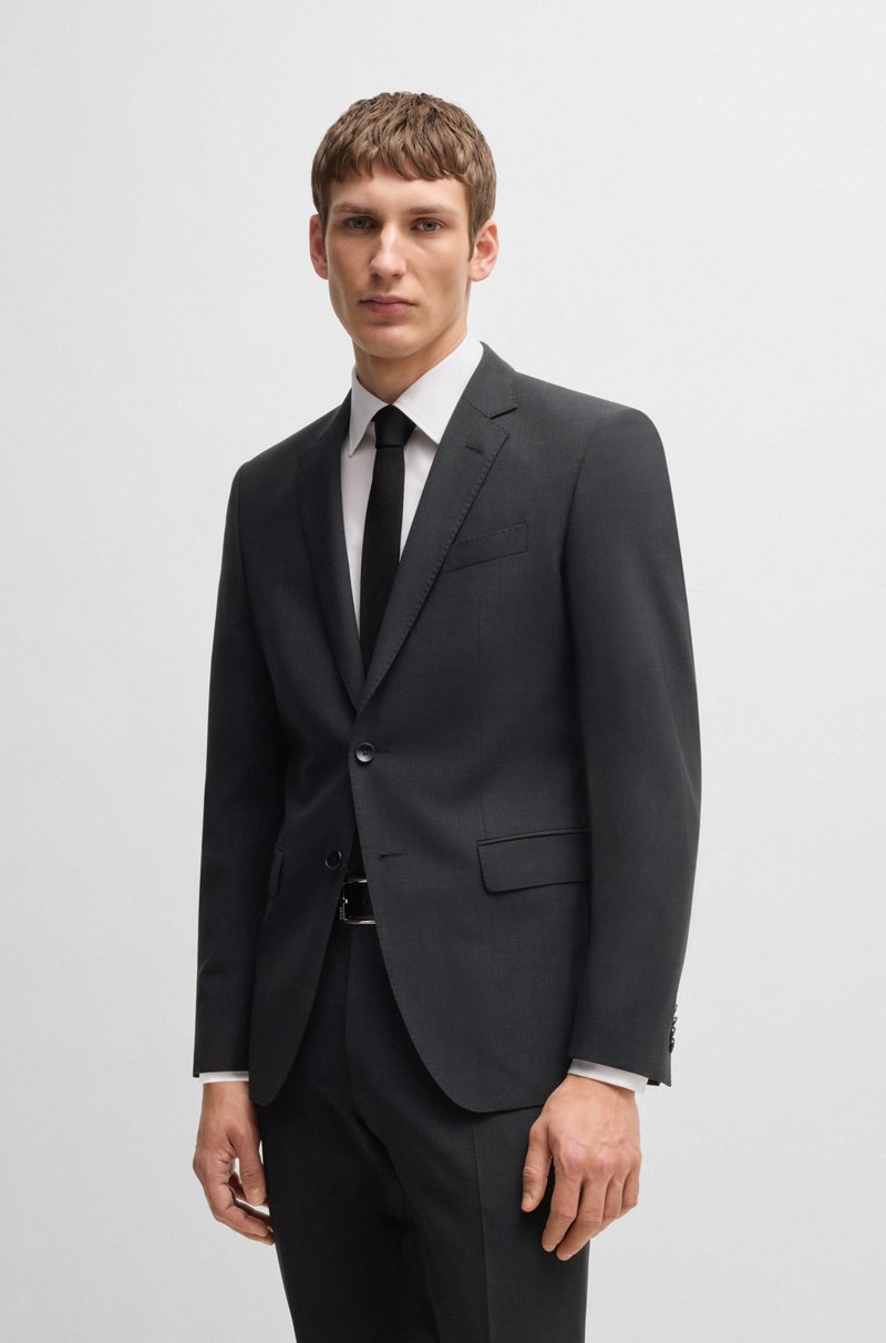 Hugo Boss Traje Slim Fit En Lana Virgen Elástica