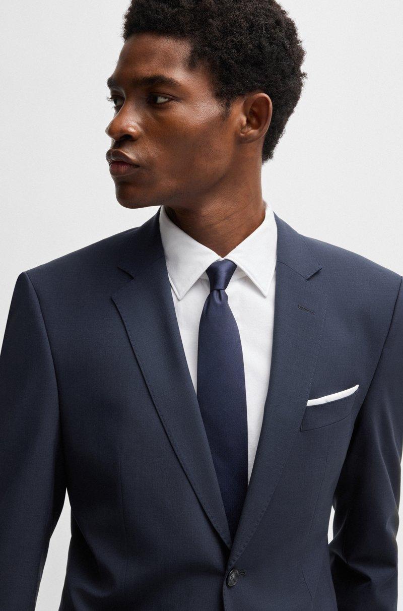 Hugo Boss Traje Slim Fit En Lana Virgen Elástica