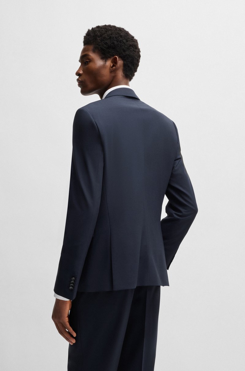 Hugo Boss Traje Slim Fit En Lana Virgen Elástica