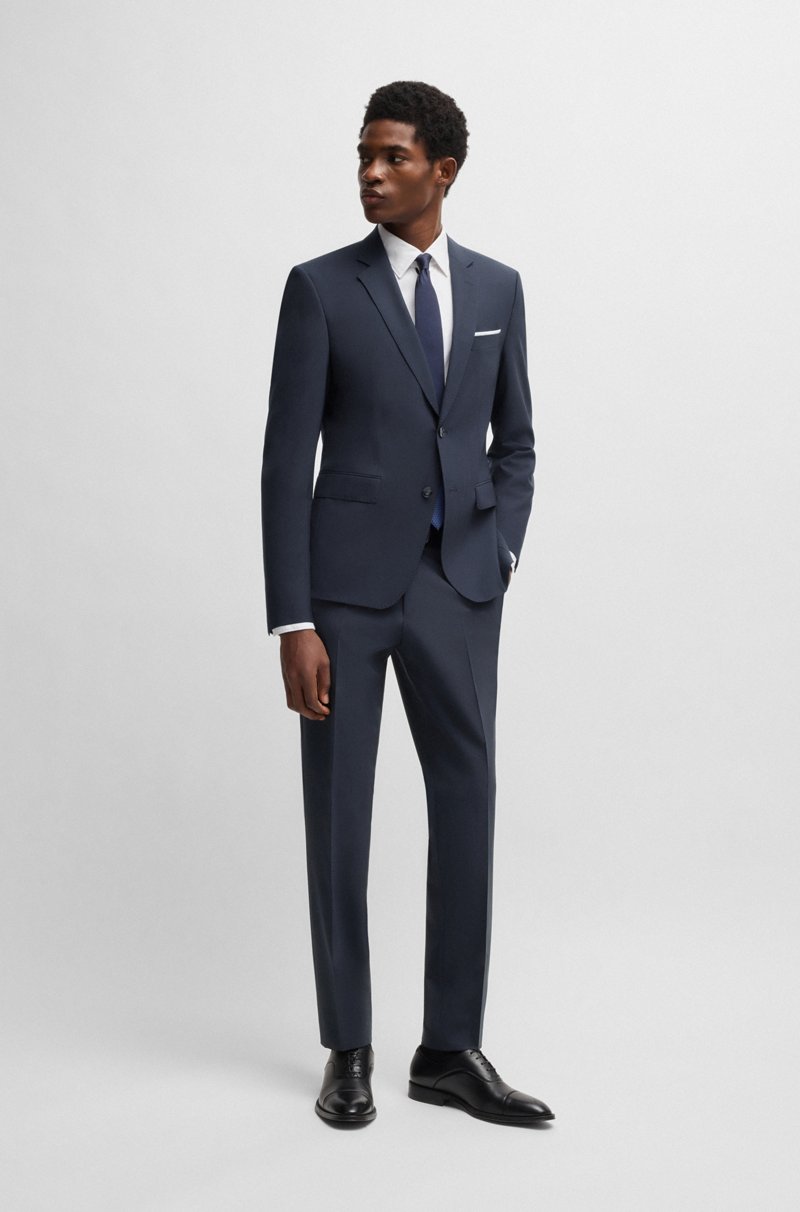 Hugo Boss Traje slim fit en lana virgen elástica