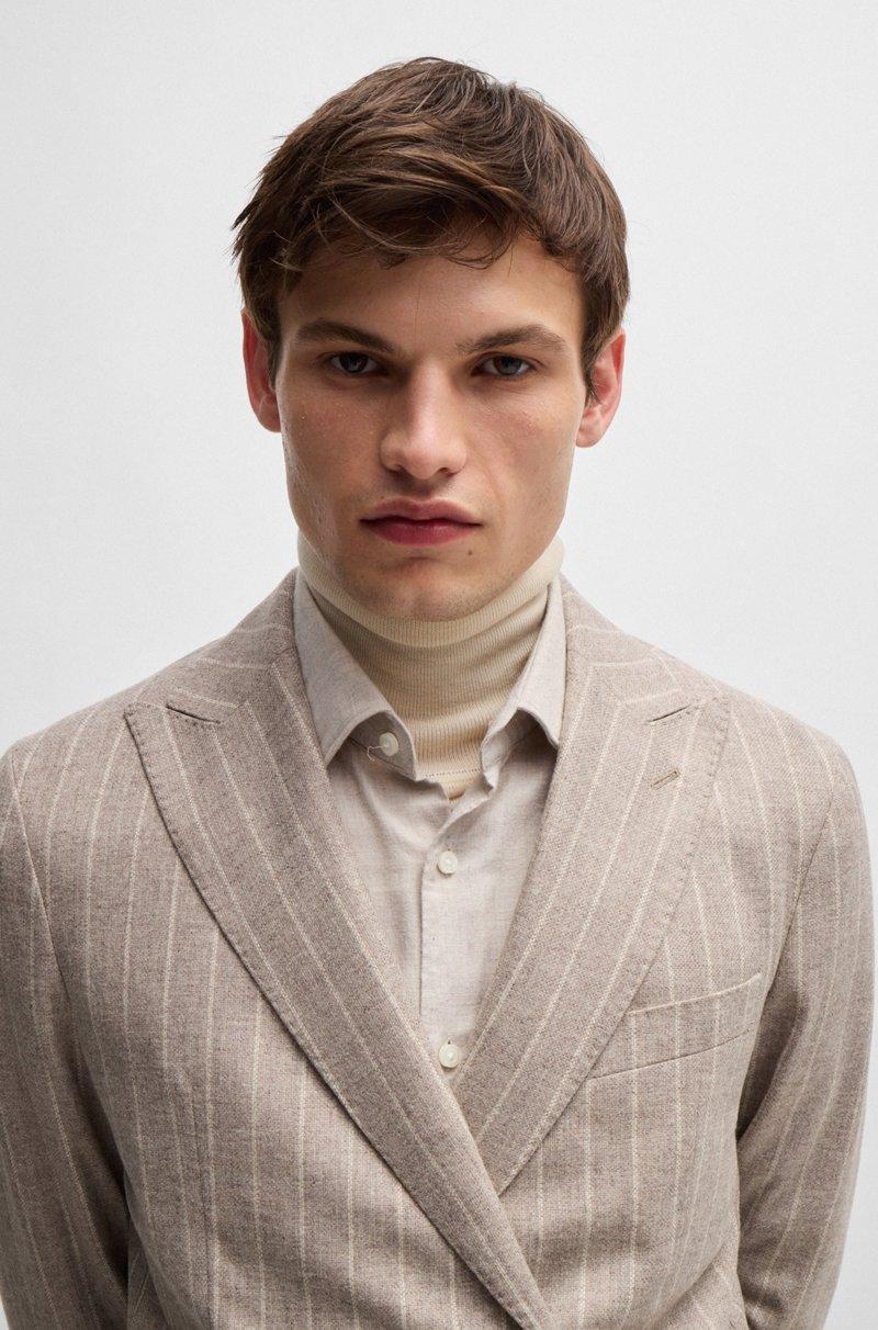 Hugo Boss Traje Slim Fit En Mezcla De Lana A Rayas