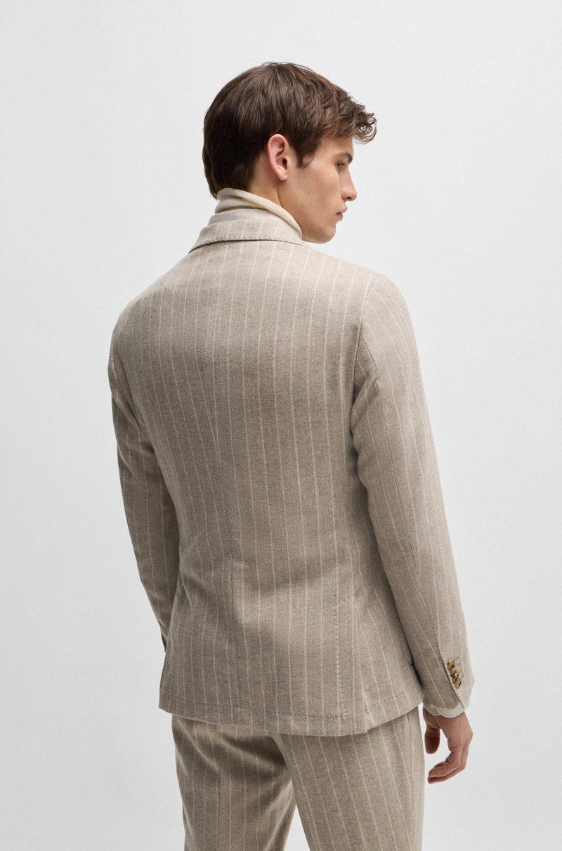 Hugo Boss Traje Slim Fit En Mezcla De Lana A Rayas