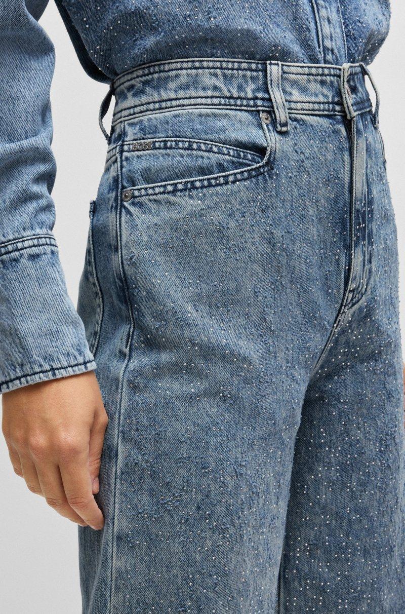Hugo Boss Vaqueros De Pernera Ancha En Denim Azul