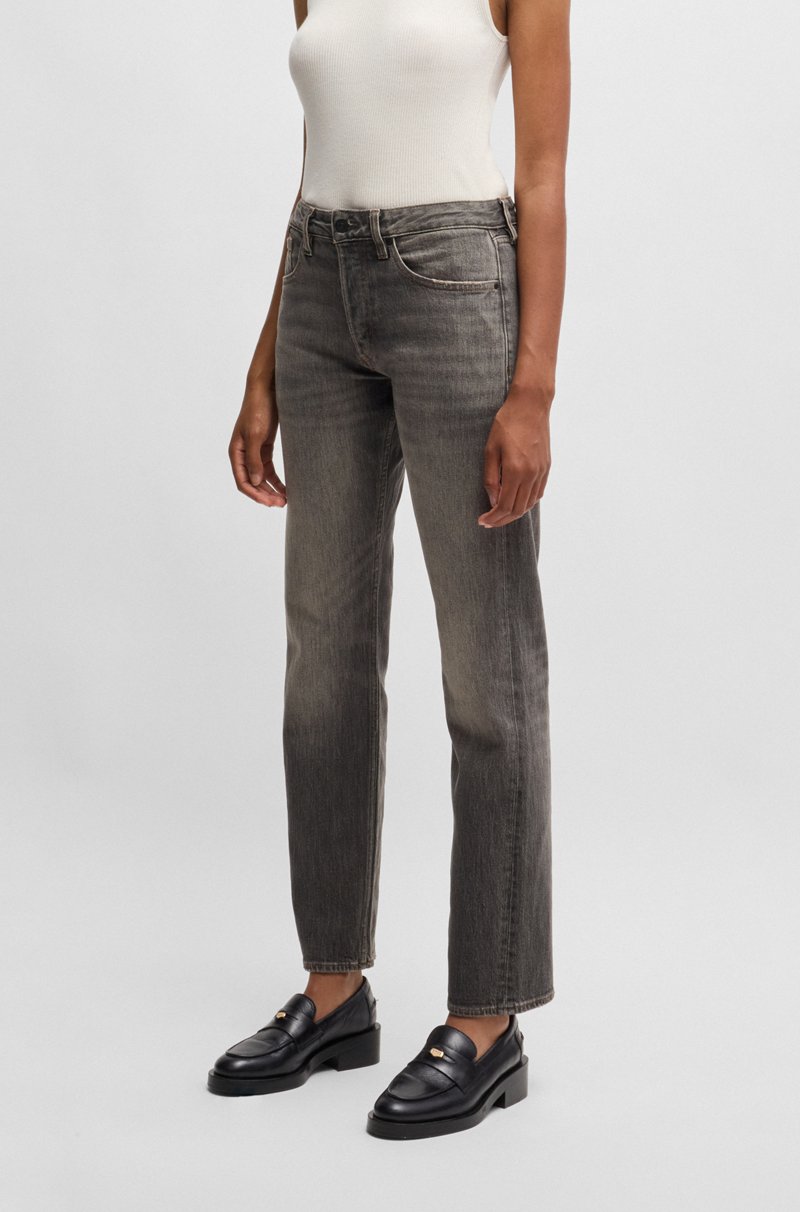 Hugo Boss Vaqueros grises en denim elástico