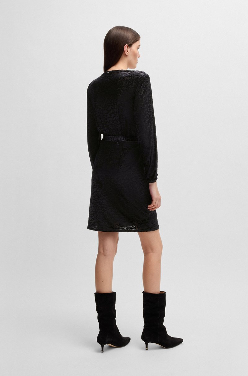 Hugo Boss Vestido Cruzado En Punto Desgastado